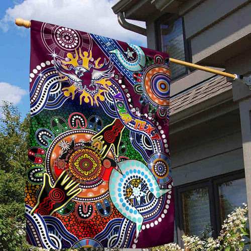 Personalised Eagles NAIDOC Week 2024 Garden Flag Australia Aboriginal Dot Painting