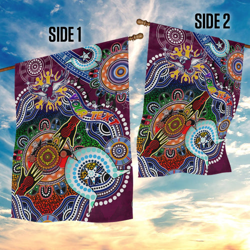 Personalised Eagles NAIDOC Week 2024 Garden Flag Australia Aboriginal Dot Painting