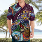 Personalised Eagles NAIDOC Week 2024 Hawaiian Shirt Australia Aboriginal Dot Painting