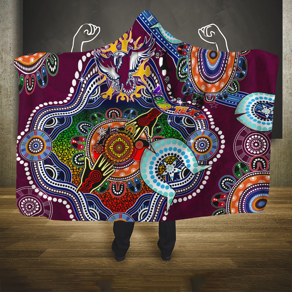 Personalised Eagles NAIDOC Week 2024 Hooded Blanket Australia Aboriginal Dot Painting