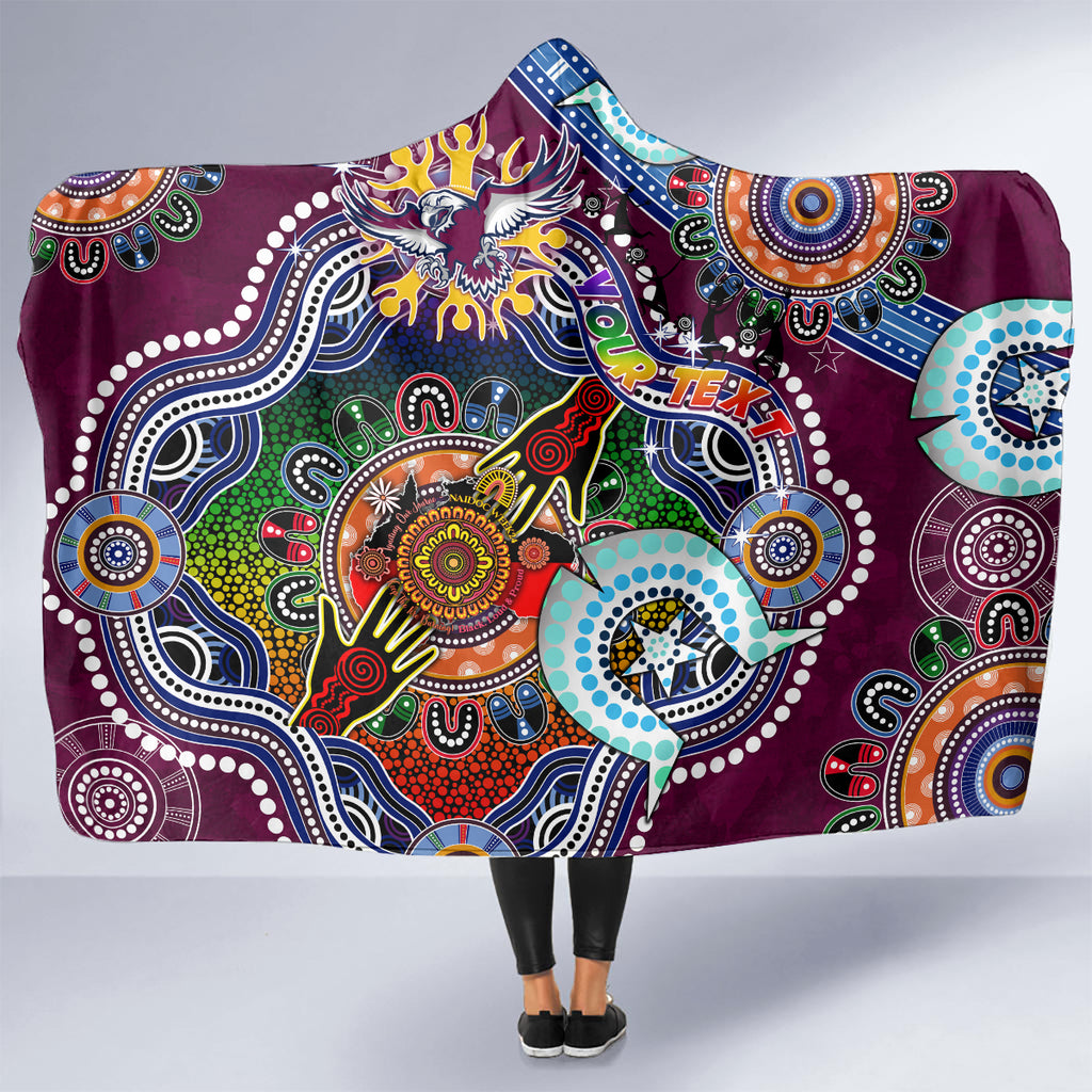 Personalised Eagles NAIDOC Week 2024 Hooded Blanket Australia Aboriginal Dot Painting