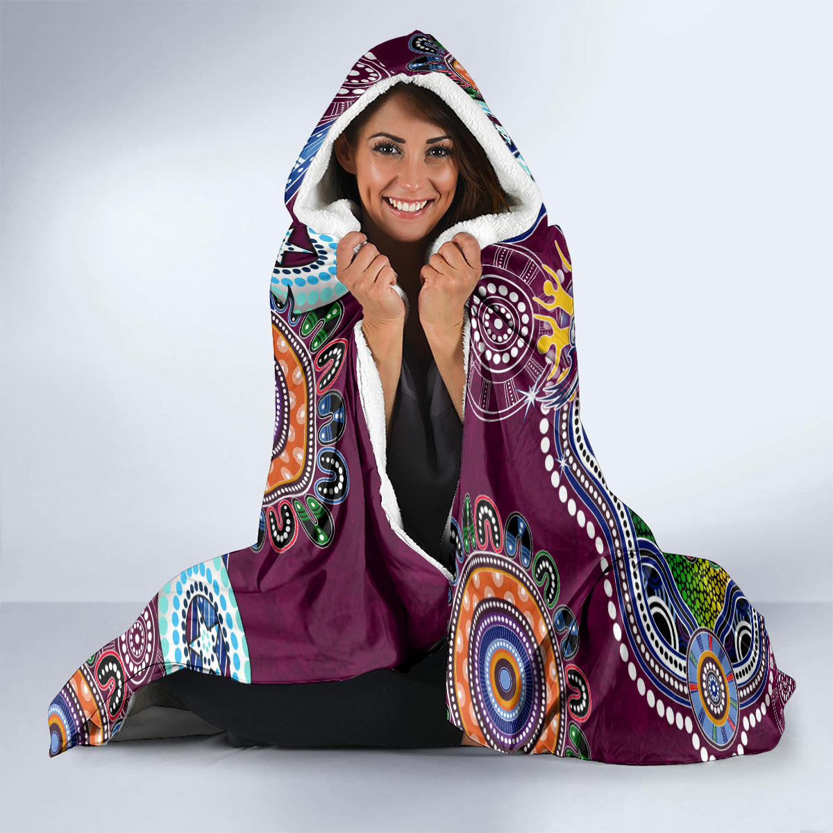 Personalised Eagles NAIDOC Week 2024 Hooded Blanket Australia Aboriginal Dot Painting