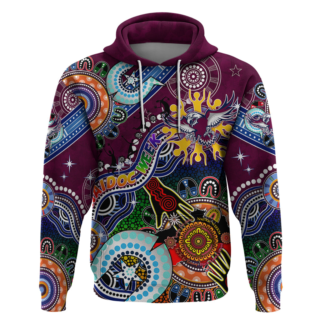 Personalised Eagles NAIDOC Week 2024 Hoodie Australia Aboriginal Dot Painting