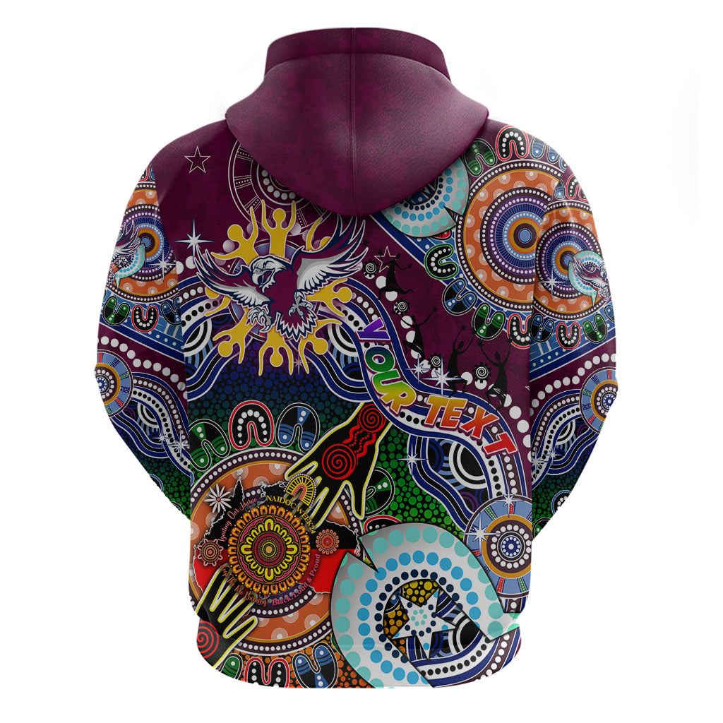 Personalised Eagles NAIDOC Week 2024 Hoodie Australia Aboriginal Dot Painting