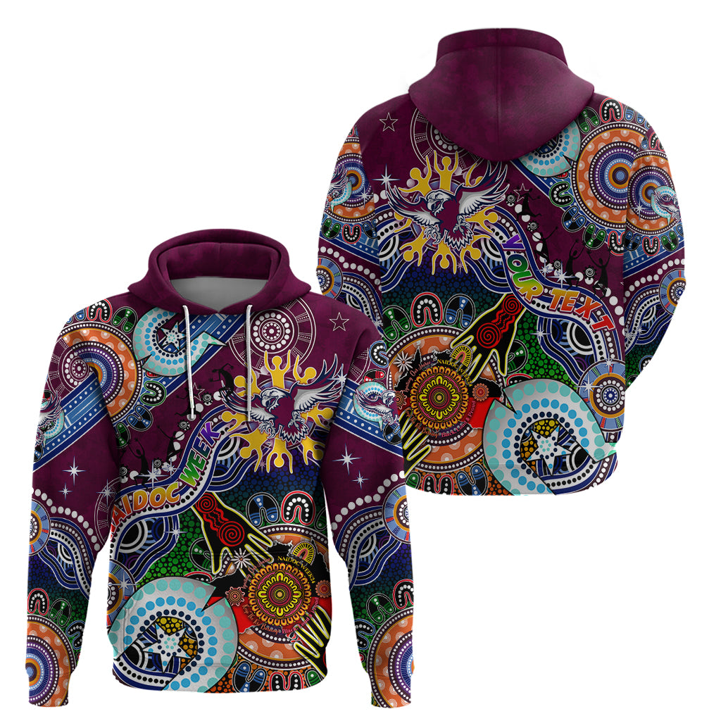 Personalised Eagles NAIDOC Week 2024 Hoodie Australia Aboriginal Dot Painting