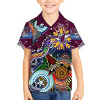 Personalised Eagles NAIDOC Week 2024 Kid Hawaiian Shirt Australia Aboriginal Dot Painting