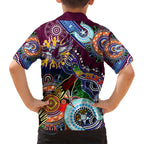 Personalised Eagles NAIDOC Week 2024 Kid Hawaiian Shirt Australia Aboriginal Dot Painting