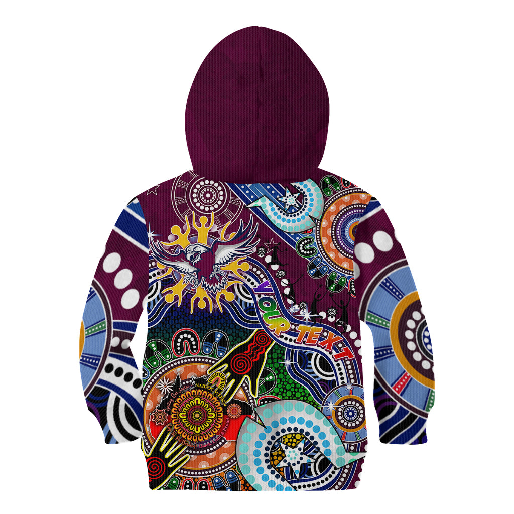 Personalised Eagles NAIDOC Week 2024 Kid Hoodie Australia Aboriginal Dot Painting