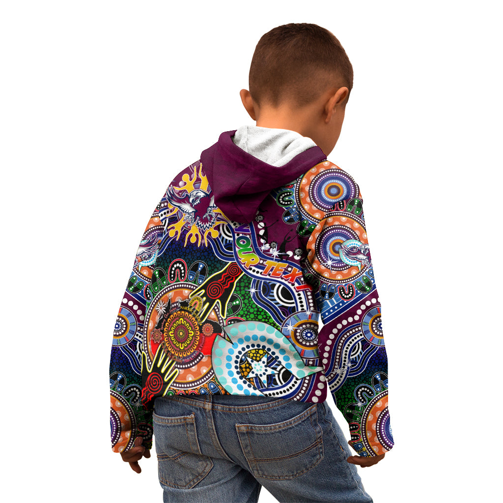 Personalised Eagles NAIDOC Week 2024 Kid Hoodie Australia Aboriginal Dot Painting