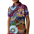 Personalised Eagles NAIDOC Week 2024 Kid Polo Shirt Australia Aboriginal Dot Painting