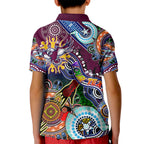Personalised Eagles NAIDOC Week 2024 Kid Polo Shirt Australia Aboriginal Dot Painting