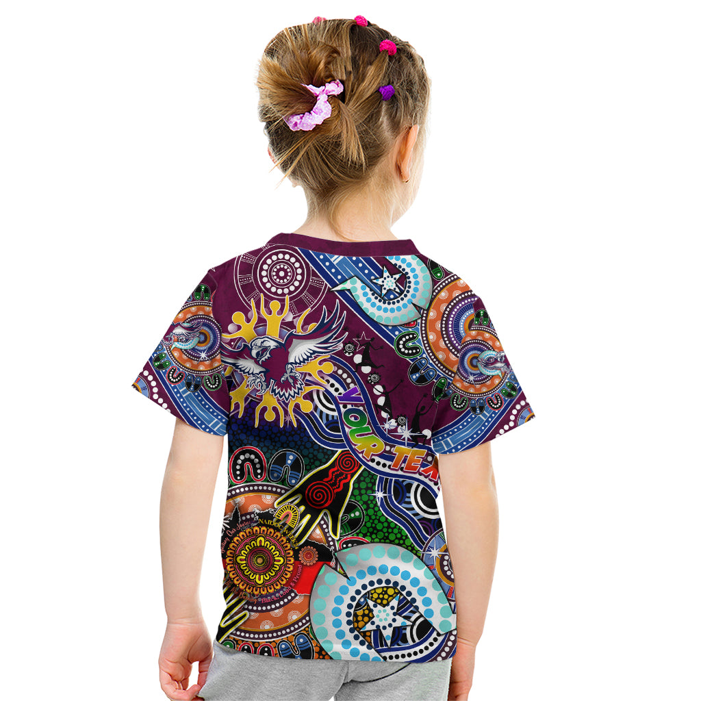 Personalised Eagles NAIDOC Week 2024 Kid T Shirt Australia Aboriginal Dot Painting