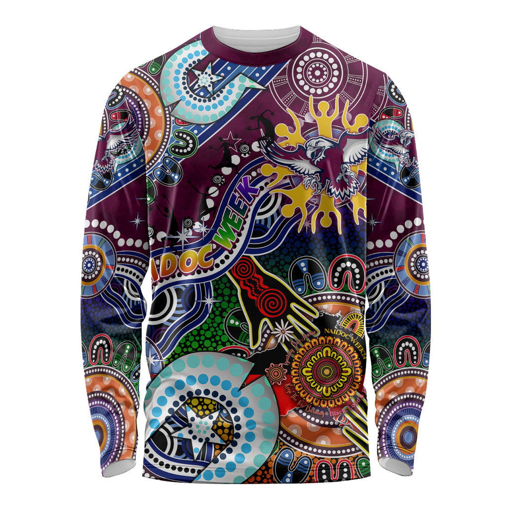 Personalised Eagles NAIDOC Week 2024 Long Sleeve Shirt Australia Aboriginal Dot Painting