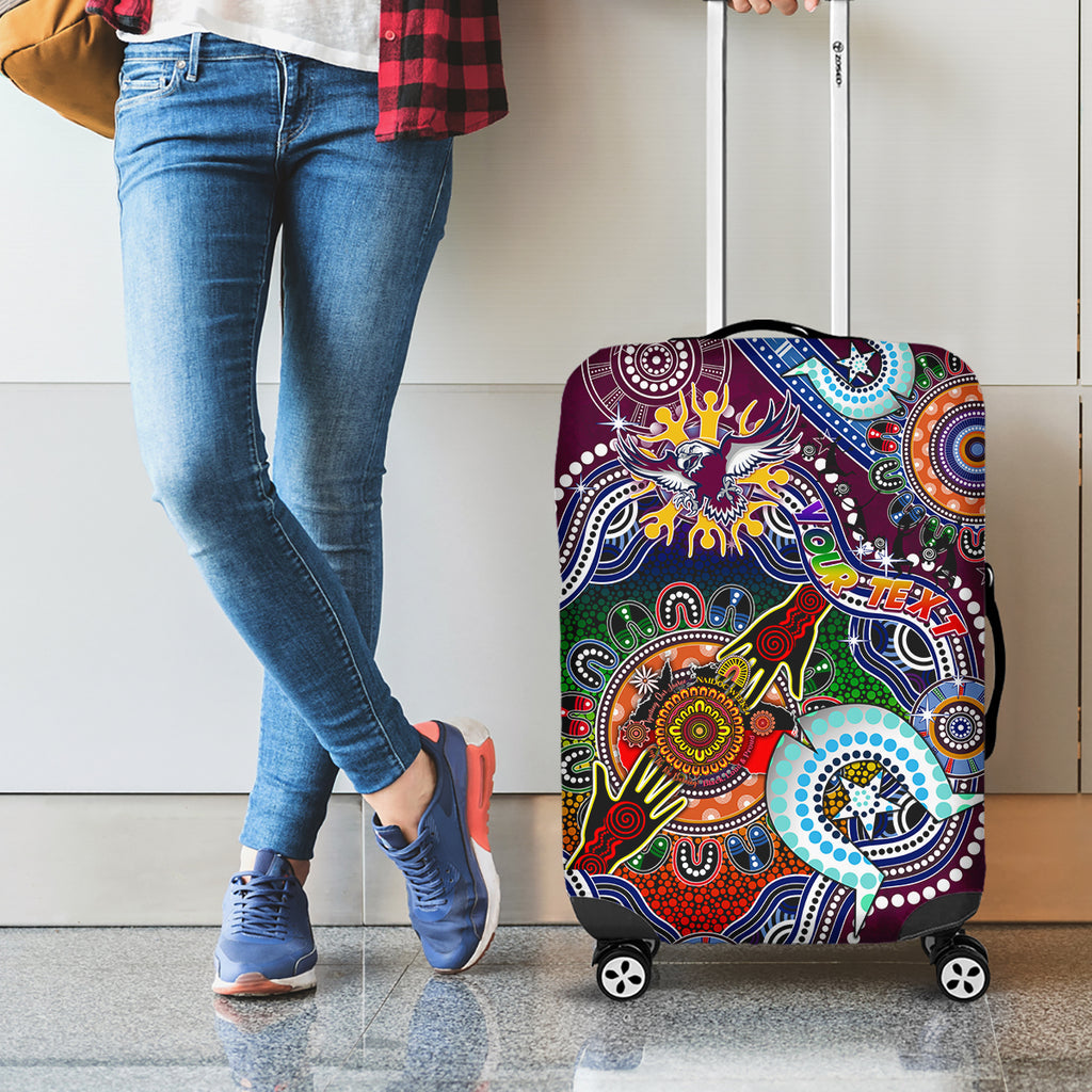 Personalised Eagles NAIDOC Week 2024 Luggage Cover Australia Aboriginal Dot Painting