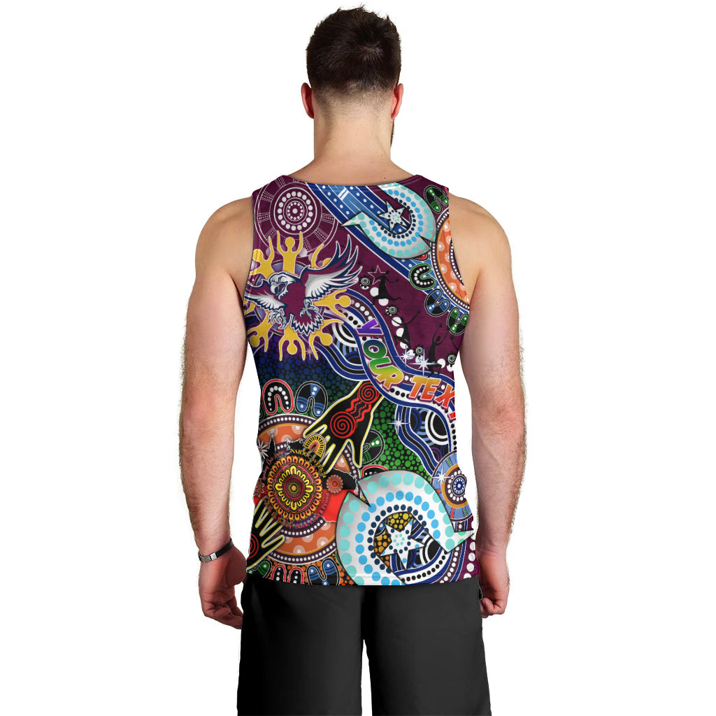 Personalised Eagles NAIDOC Week 2024 Men Tank Top Australia Aboriginal Dot Painting