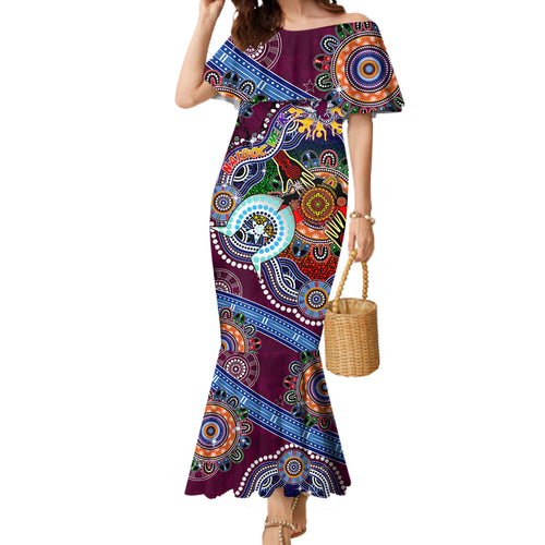 Personalised Eagles NAIDOC Week 2024 Mermaid Dress Australia Aboriginal Dot Painting