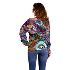 Personalised Eagles NAIDOC Week 2024 Off Shoulder Sweater Australia Aboriginal Dot Painting