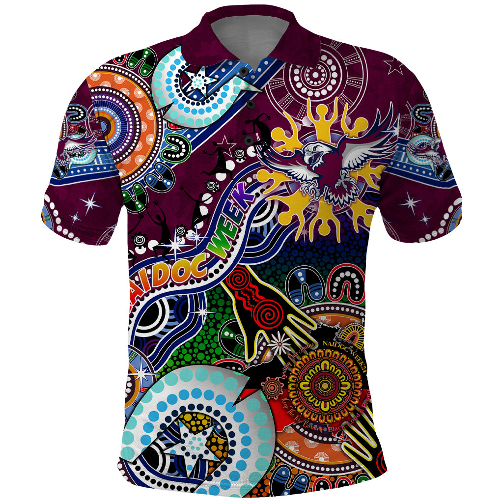 Personalised Eagles NAIDOC Week 2024 Polo Shirt Australia Aboriginal Dot Painting