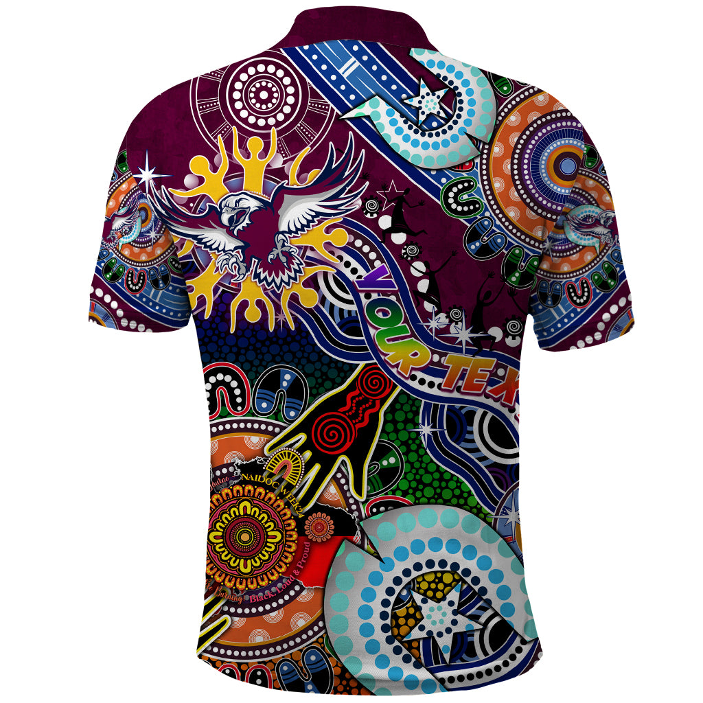 Personalised Eagles NAIDOC Week 2024 Polo Shirt Australia Aboriginal Dot Painting