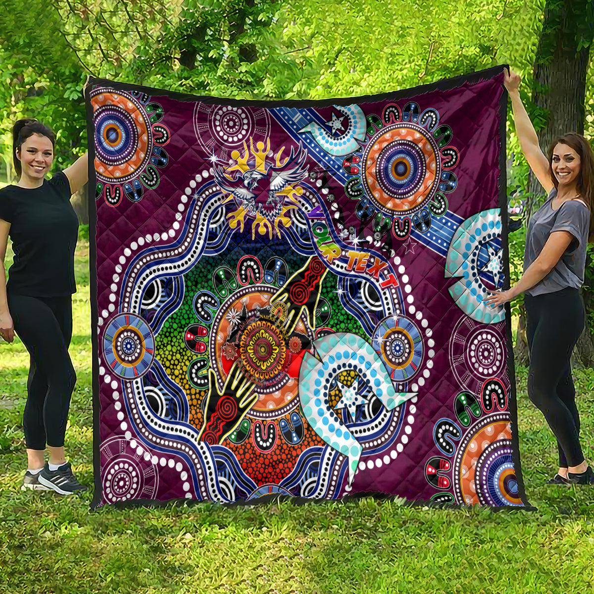 Personalised Eagles NAIDOC Week 2024 Quilt Australia Aboriginal Dot Painting