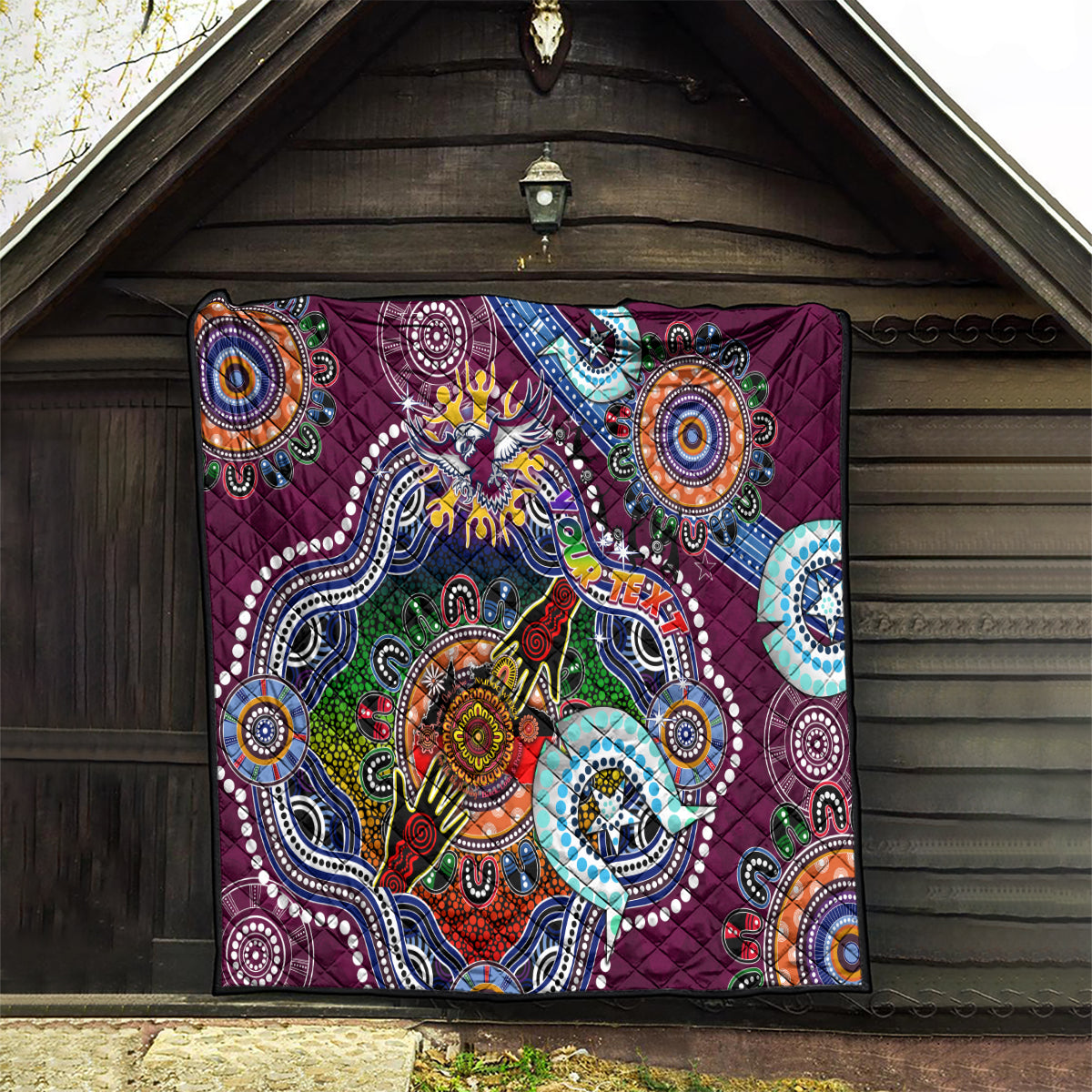 Personalised Eagles NAIDOC Week 2024 Quilt Australia Aboriginal Dot Painting