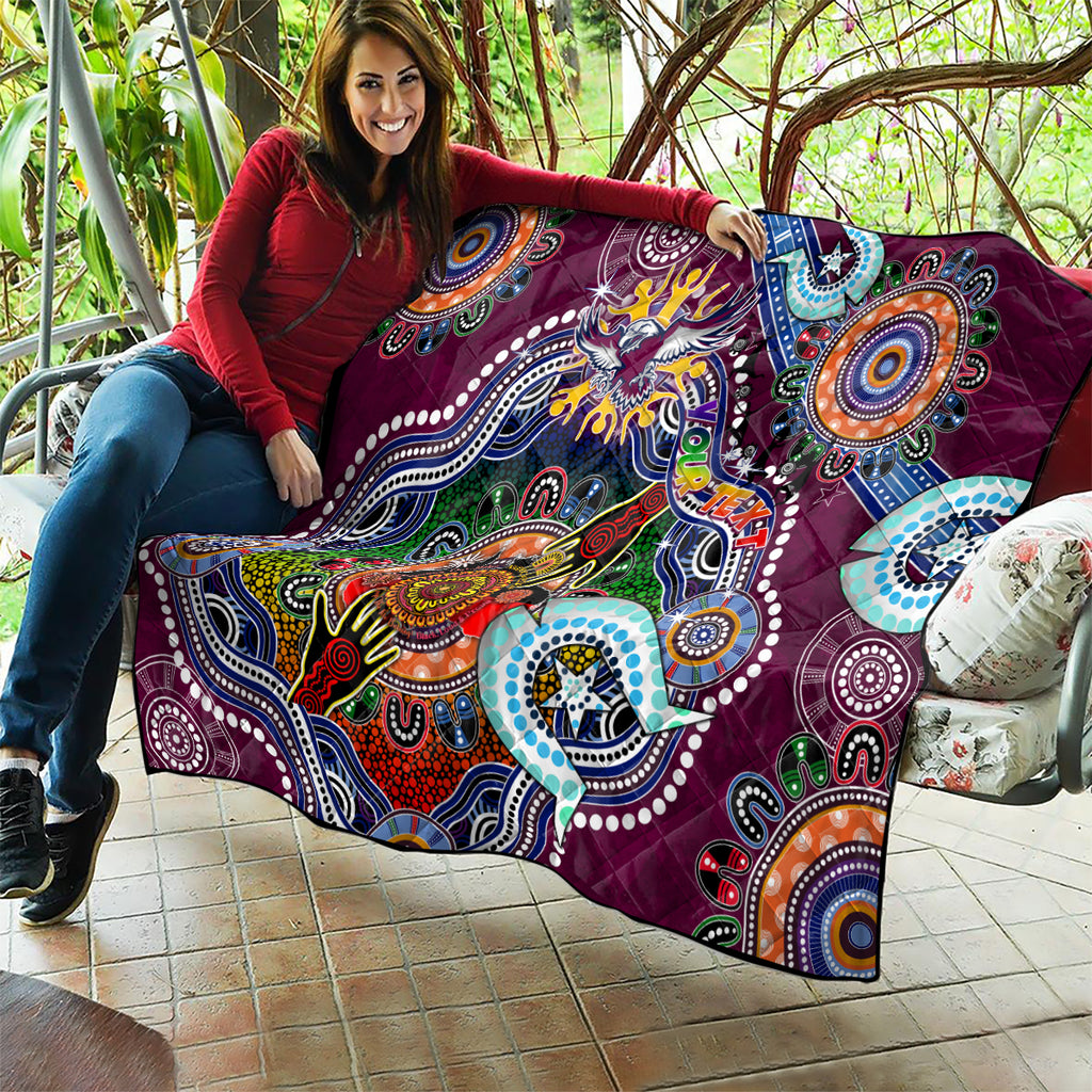 Personalised Eagles NAIDOC Week 2024 Quilt Australia Aboriginal Dot Painting