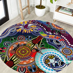 Personalised Eagles NAIDOC Week 2024 Round Carpet Australia Aboriginal Dot Painting