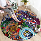 Personalised Eagles NAIDOC Week 2024 Round Carpet Australia Aboriginal Dot Painting