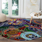 Personalised Eagles NAIDOC Week 2024 Round Carpet Australia Aboriginal Dot Painting