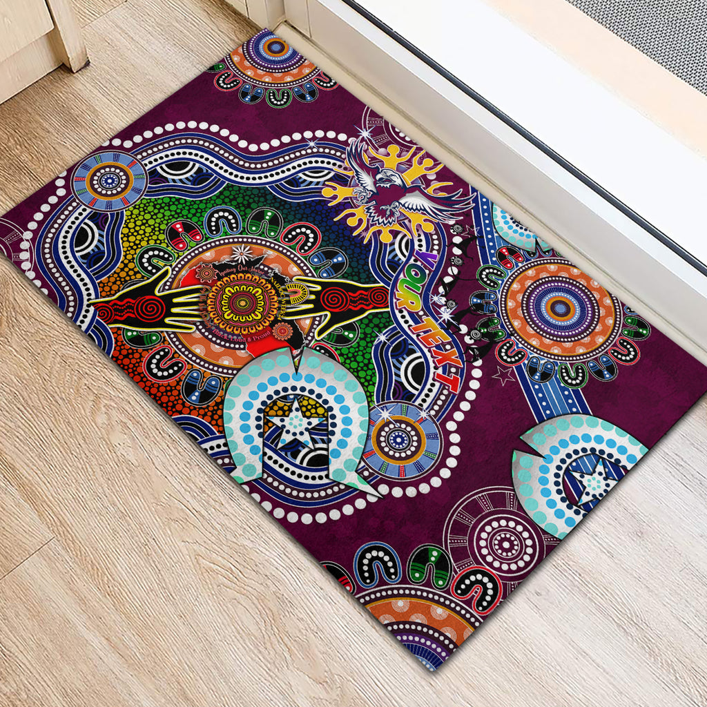 Personalised Eagles NAIDOC Week 2024 Rubber Doormat Australia Aboriginal Dot Painting