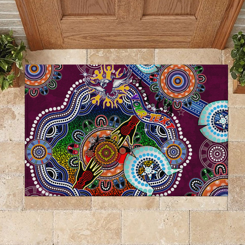 Personalised Eagles NAIDOC Week 2024 Rubber Doormat Australia Aboriginal Dot Painting