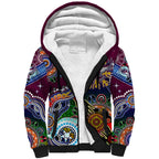 Personalised Eagles NAIDOC Week 2024 Sherpa Hoodie Australia Aboriginal Dot Painting