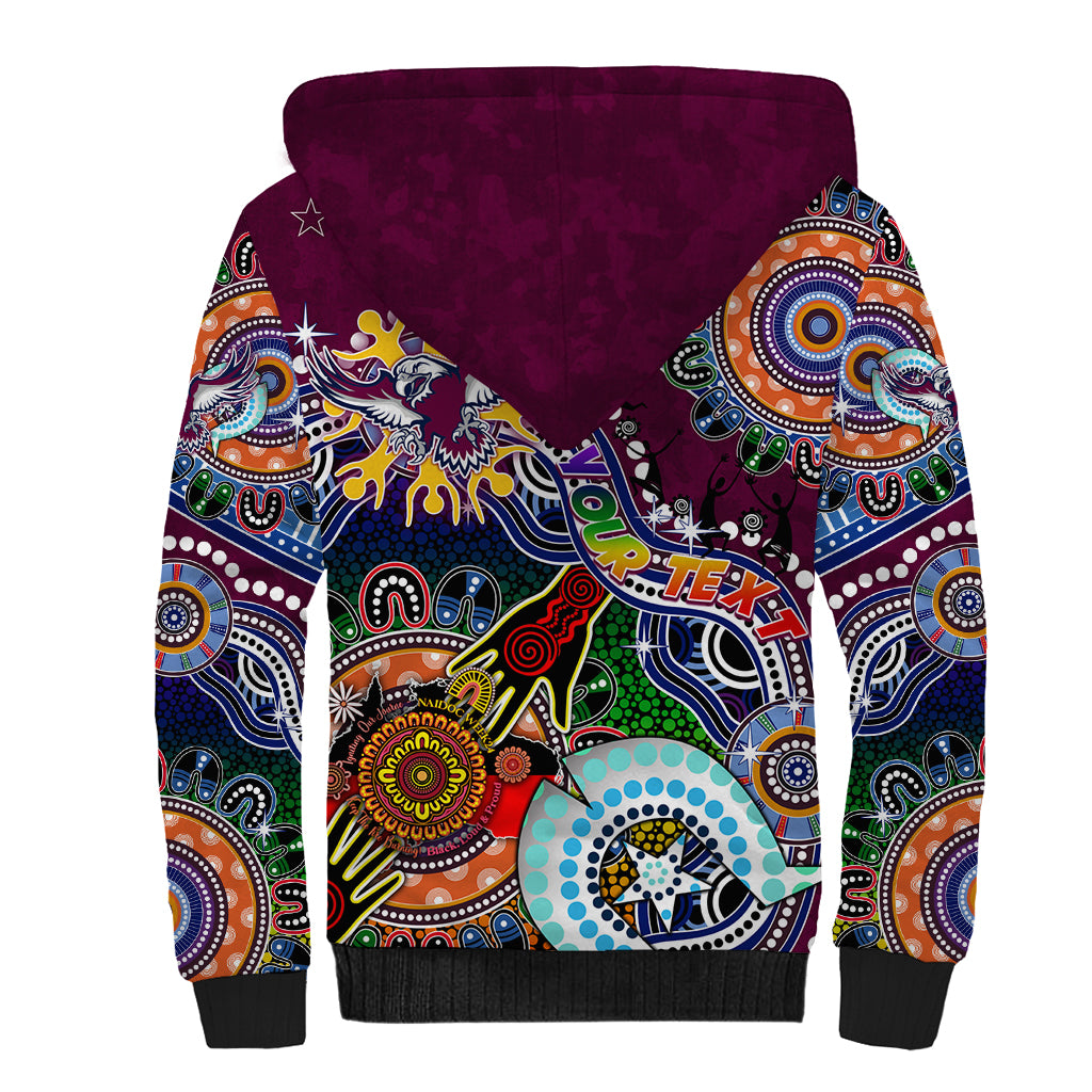 Personalised Eagles NAIDOC Week 2024 Sherpa Hoodie Australia Aboriginal Dot Painting