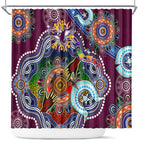 Personalised Eagles NAIDOC Week 2024 Shower Curtain Australia Aboriginal Dot Painting