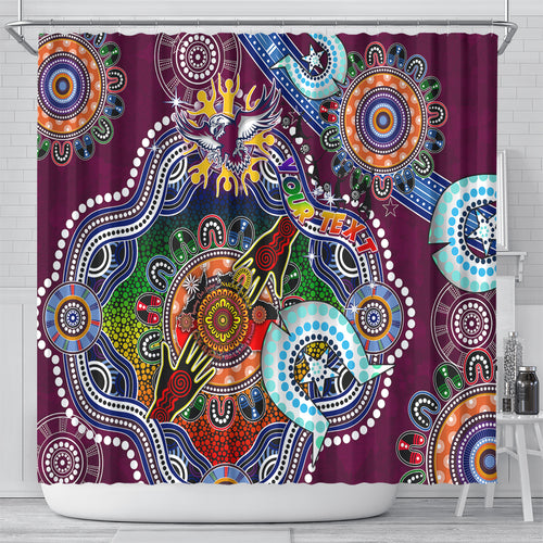 Personalised Eagles NAIDOC Week 2024 Shower Curtain Australia Aboriginal Dot Painting