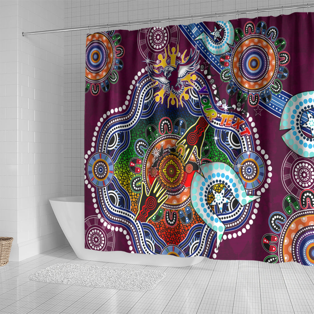 Personalised Eagles NAIDOC Week 2024 Shower Curtain Australia Aboriginal Dot Painting