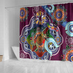 Personalised Eagles NAIDOC Week 2024 Shower Curtain Australia Aboriginal Dot Painting