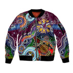 Personalised Eagles NAIDOC Week 2024 Sleeve Zip Bomber Jacket Australia Aboriginal Dot Painting