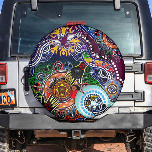 Personalised Eagles NAIDOC Week 2024 Spare Tire Cover Australia Aboriginal Dot Painting