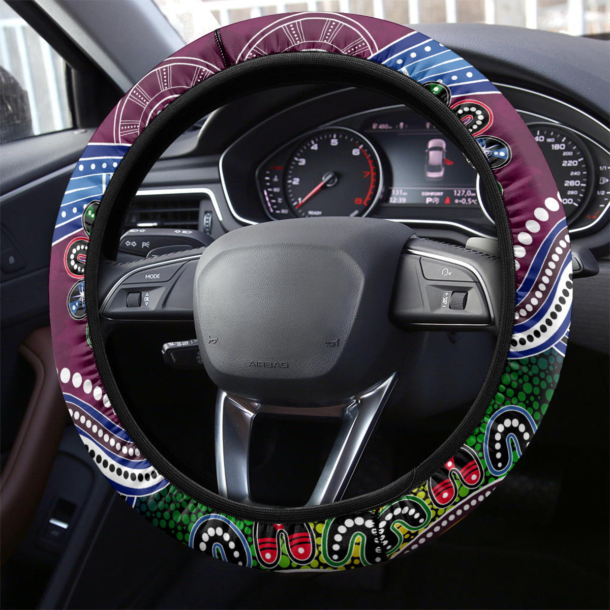 Eagles NAIDOC Week 2024 Steering Wheel Cover Australia Aboriginal Dot Painting