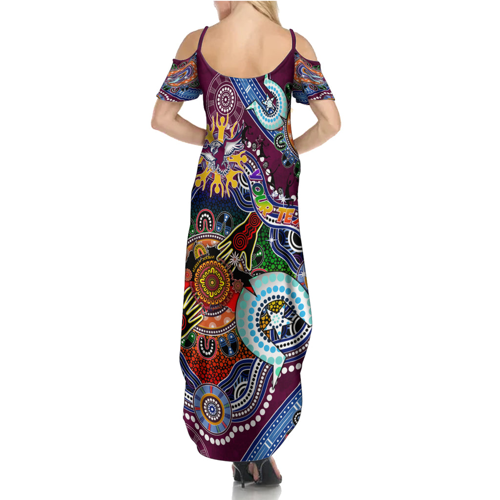 Personalised Eagles NAIDOC Week 2024 Summer Maxi Dress Australia Aboriginal Dot Painting