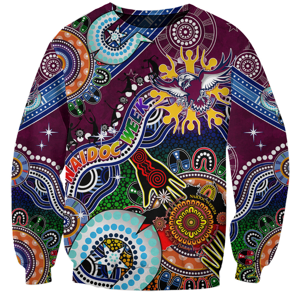 Personalised Eagles NAIDOC Week 2024 Sweatshirt Australia Aboriginal Dot Painting