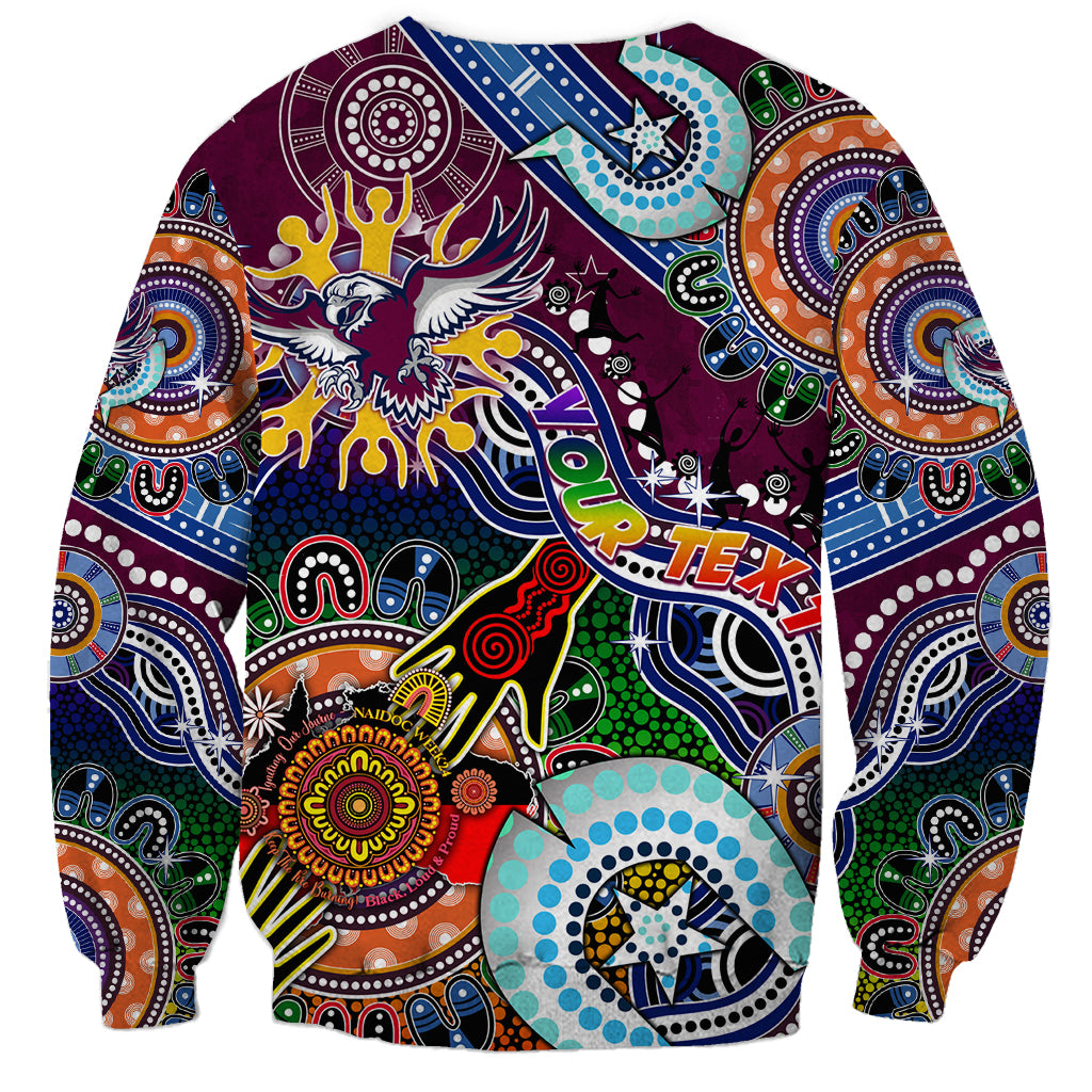 Personalised Eagles NAIDOC Week 2024 Sweatshirt Australia Aboriginal Dot Painting