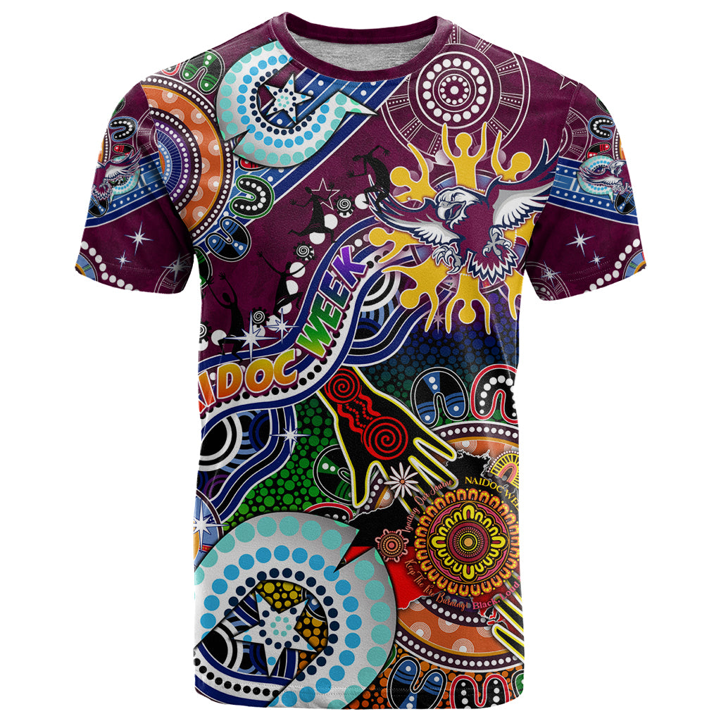 Personalised Eagles NAIDOC Week 2024 T Shirt Australia Aboriginal Dot Painting