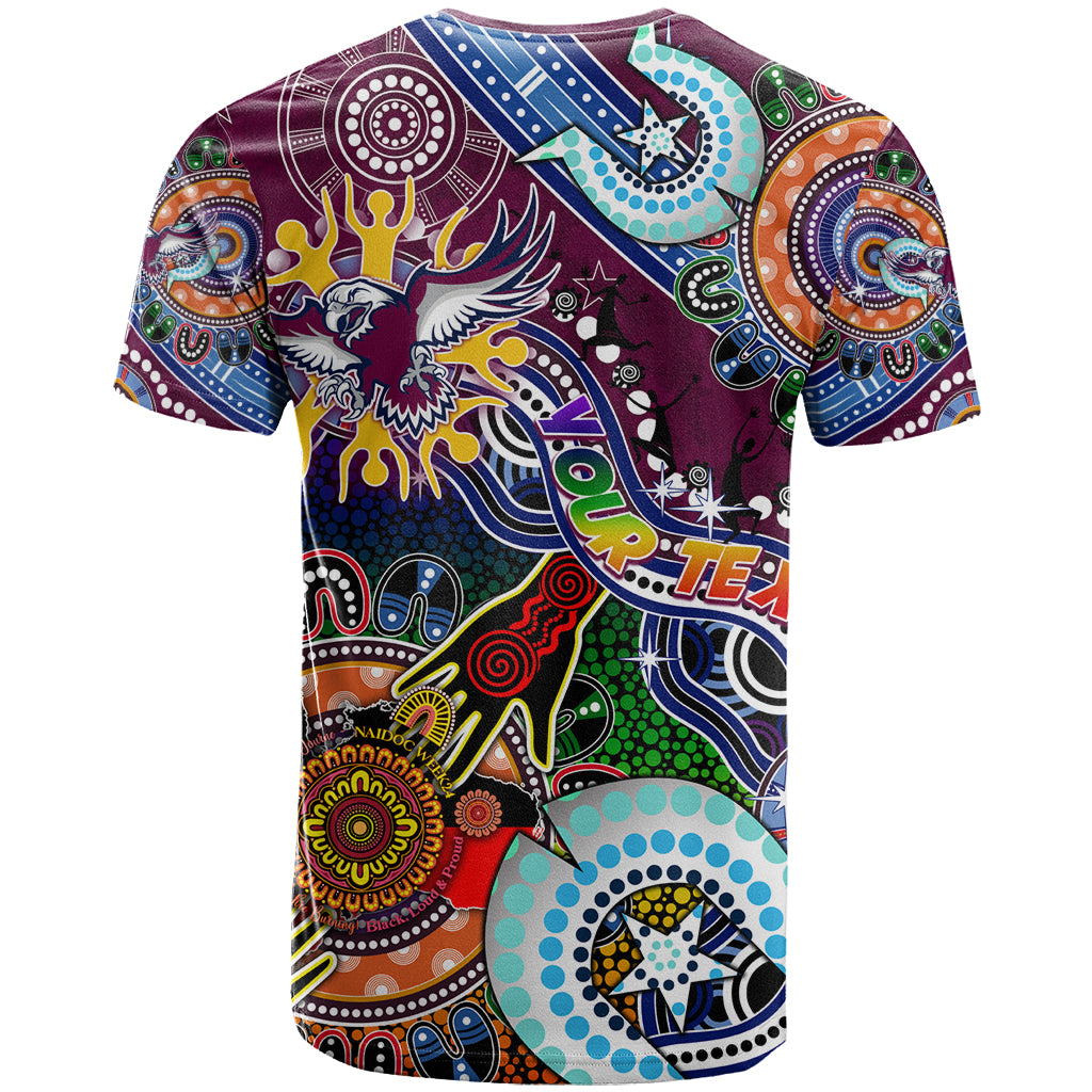 Personalised Eagles NAIDOC Week 2024 T Shirt Australia Aboriginal Dot Painting