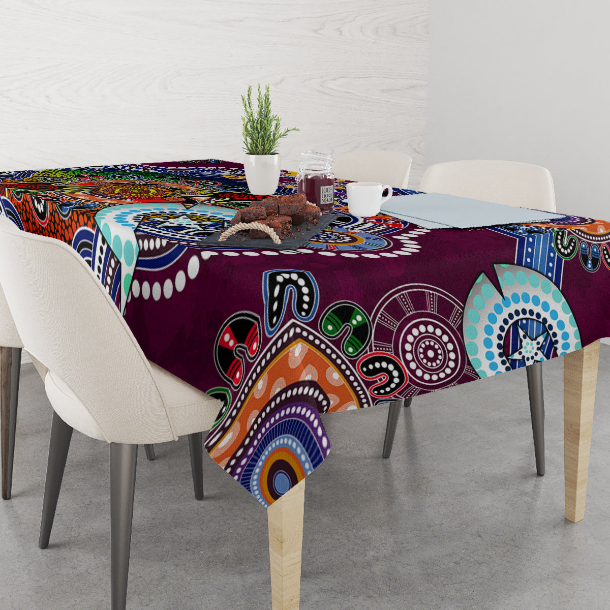Personalised Eagles NAIDOC Week 2024 Tablecloth Australia Aboriginal Dot Painting
