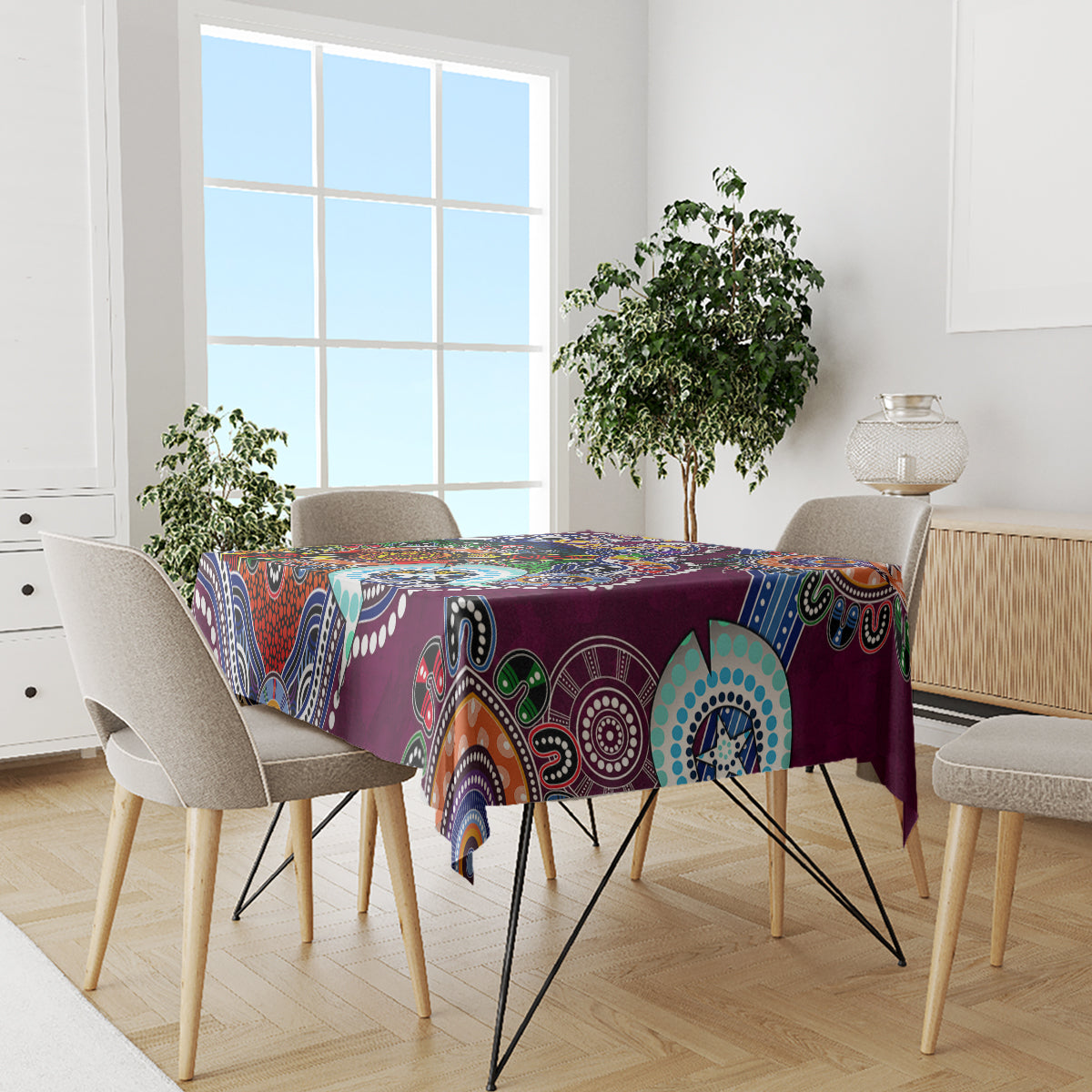 Personalised Eagles NAIDOC Week 2024 Tablecloth Australia Aboriginal Dot Painting