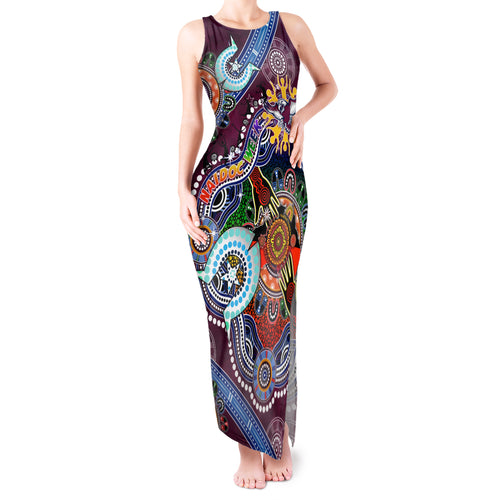 Personalised Eagles NAIDOC Week 2024 Tank Maxi Dress Australia Aboriginal Dot Painting