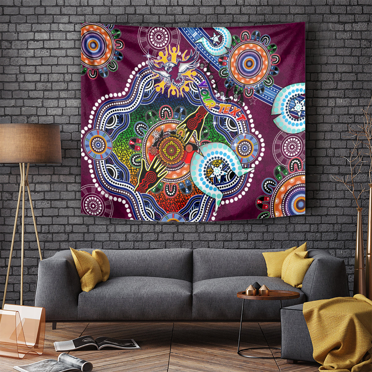 Personalised Eagles NAIDOC Week 2024 Tapestry Australia Aboriginal Dot Painting