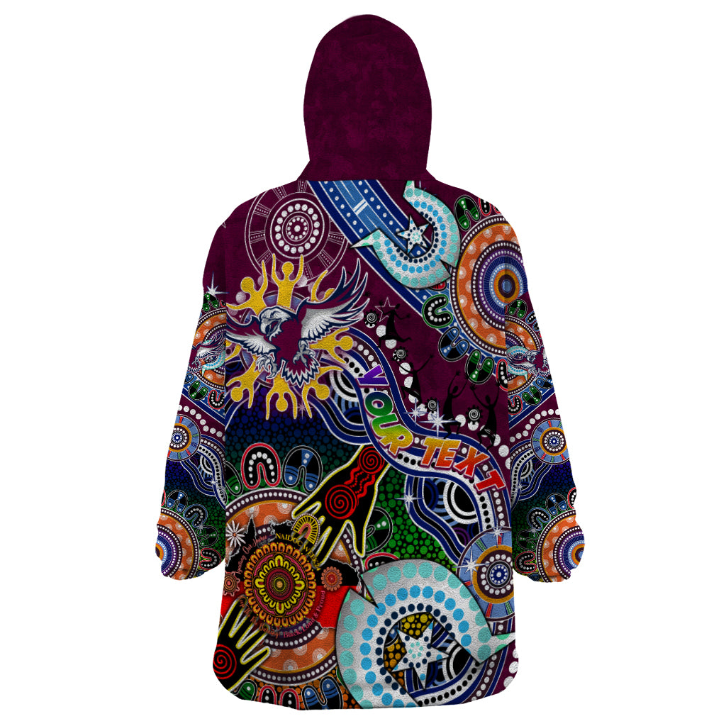 Personalised Eagles NAIDOC Week 2024 Wearable Blanket Hoodie Australia Aboriginal Dot Painting